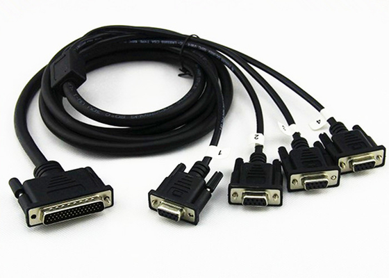 China High Density Black RS 232 Serial Cable / Cisco Router Cable For Computer supplier