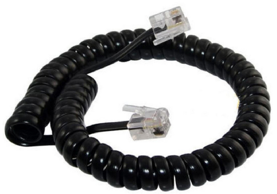 China 10 Ft RJ11 4P4C Plug Telephone Extension Cord Lead Phone Coiled Cable supplier