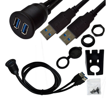 China OEM Car Dashboard USB Extension Cord USB3.0 A Female Connector One End supplier
