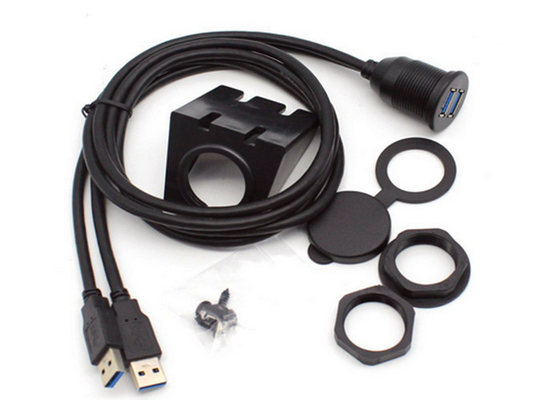 China Black Color Convenient USB Data Cable Flush Mount Components Applied Marine supplier