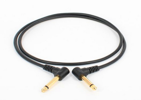 China Right Angle 6.35mm Mono Audio Visual Cables Gold Plated Contact 1.5m Length supplier