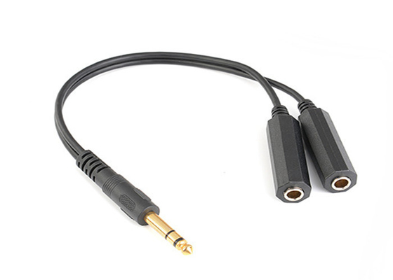 China Flexible Y Splitter Audio Visual Cables For Headphone Microphone Speaker supplier