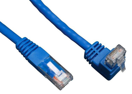 China 90 Degree RJ45 Angled Cat 6 Network Cable ABS Plug Material For Telecom Communication supplier