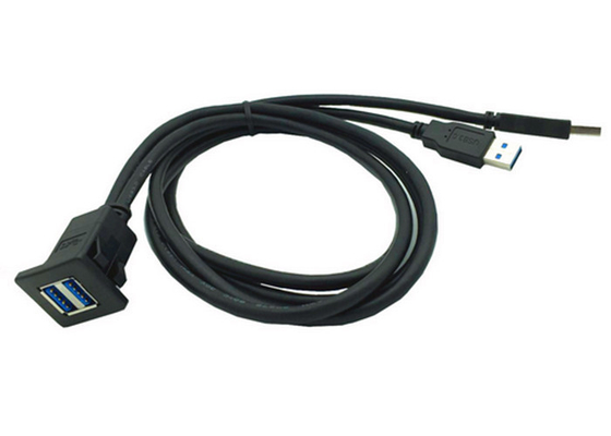 China Dual Mount panel Computer Data Cable USB 3.0 Female Water Resistant Panel For Vehicles supplier