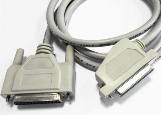 China Copper Conductor Parallel Printer Cable Angled D - SUB 25 PIN Female Connector supplier