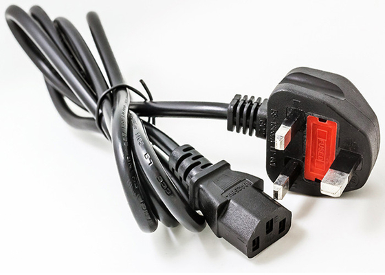 China UK Power Cord / AC DC Power Cable BS1363 Standard Fused Plug IEC 60320 C13 Connector supplier