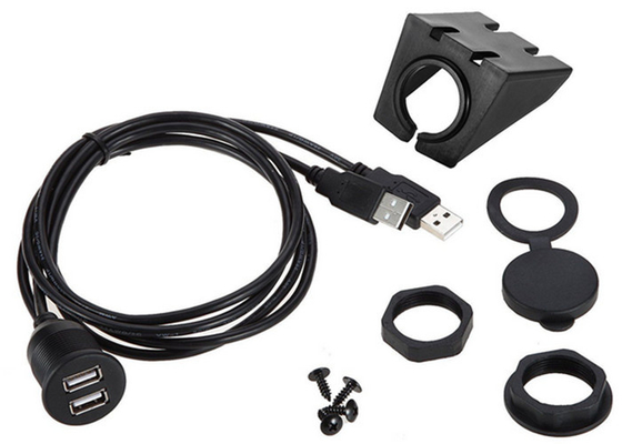 Car Dashboard Flush Mount Dual USB 2.0 Extension Cable For Date Transfer supplier