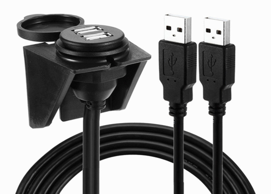 Car Dashboard Flush Mount Dual USB 2.0 Extension Cable For Date Transfer supplier