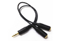 Gold Plated Y Splitter Cable / Audio Video Cable Right Angle 3.5 Mm Diameter supplier
