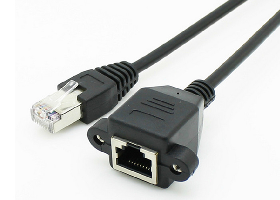 Network Extension Data Cable Nikel Plated Connectors RJ45 Female Panel Mount With Screw supplier