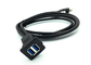 Dual Mount panel Computer Data Cable USB 3.0 Female Water Resistant Panel For Vehicles supplier