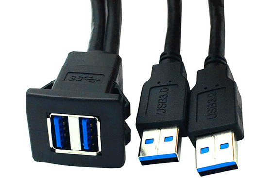 Dual Mount panel Computer Data Cable USB 3.0 Female Water Resistant Panel For Vehicles supplier